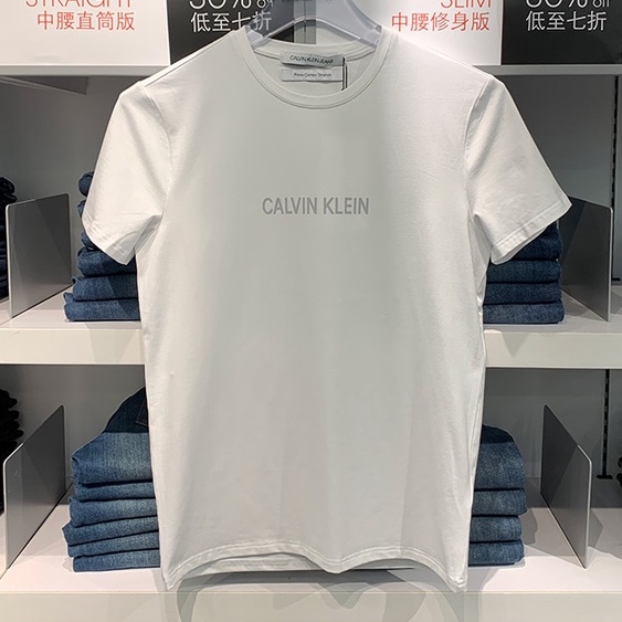 Áo Thun Cotton Cổ Thuyền Calvin Klein Hàng Mới Cho Nam