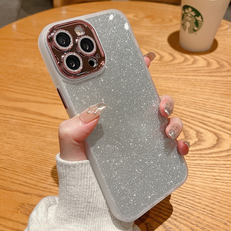 Ốp Điện Thoại Silicone Cứng Trong Suốt Lấp Lánh Chống Sốc Chất Lượng Cao Cho iPhone 14 13 12 11 Pro Max