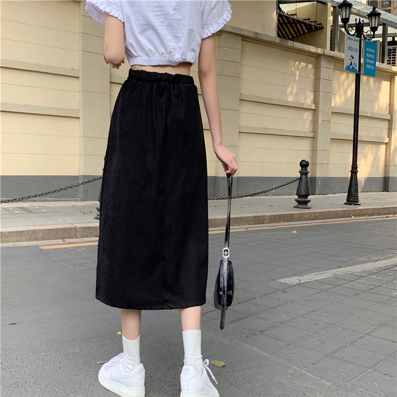 IELGY Chân Váy Chữ A Lưng Cao Thời Trang Cho Nữ