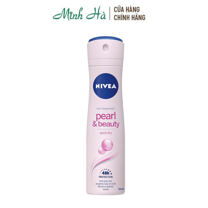 Xịt ngăn mùi nữ Nivea Ngọc Trai Pearl &amp; Beauty 150ml dưỡng trắng vùng da dưới cánh tay