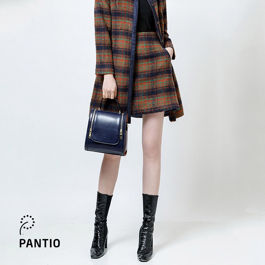 Chân váy dạ chất dày hoạ tiết caro FJN9381 - PANTIO