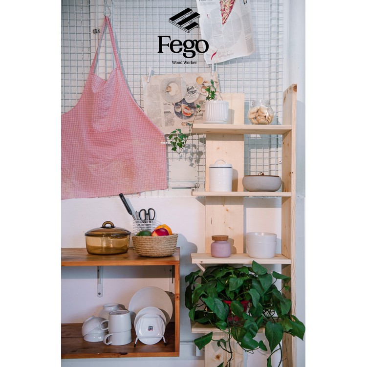 Kệ góc tường đứng gỗ thông/ Kệ đứng góc 5 ngăn trang trí nhà