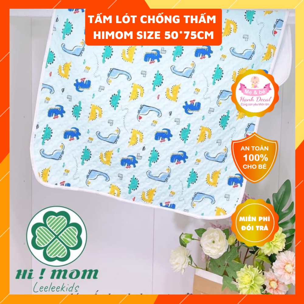 (Chọn  Mẫu)Tấm lót chống thấm Hi Mom Cotton họa tiết  thoáng khí có thể giặt được  kích thước 50x75cm