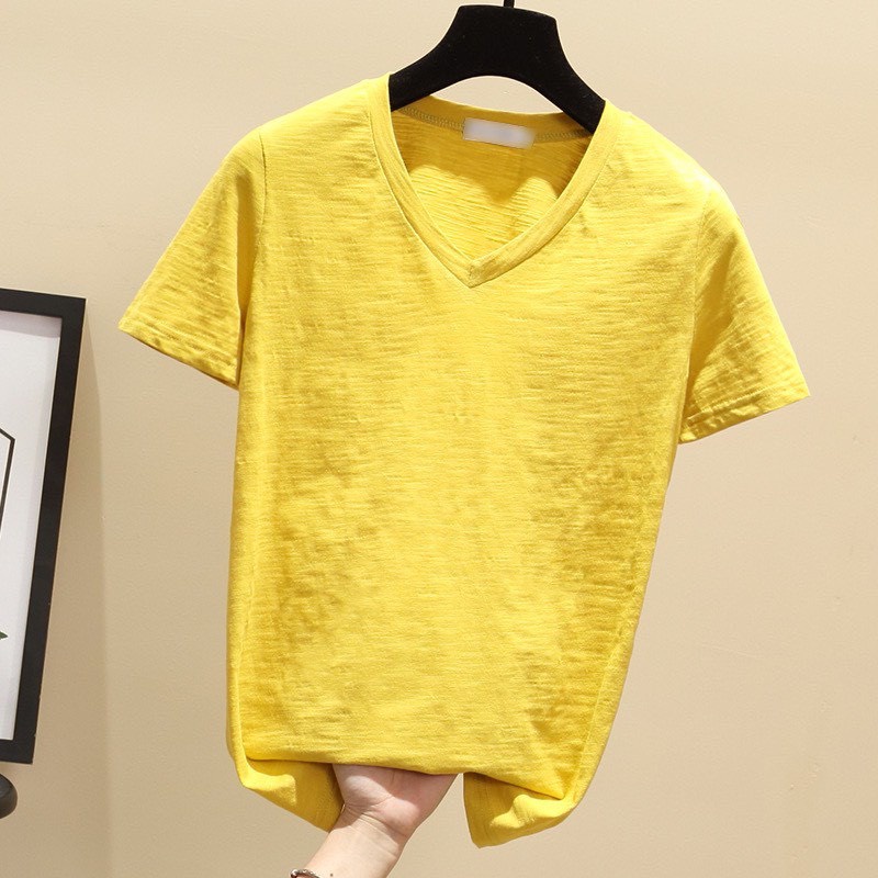 Áo phông chất cotton 100% _ Áo thun cổ tim loại 1