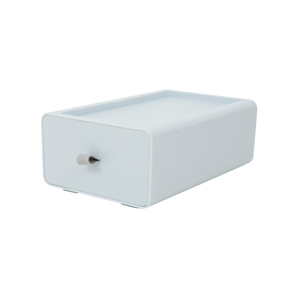 HomeBase ACCO Hộp nhựa dạng ngăn kéo có thể xếp chồng lên nhau thành tủ Size S C8xR13.3xS21cm màu xám
