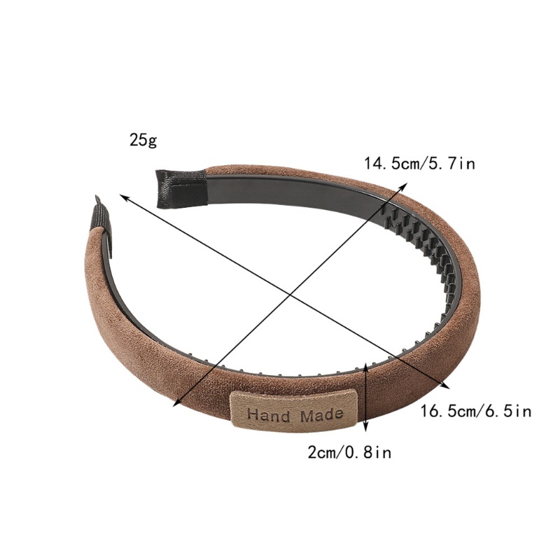 Băng Đô Cài Tóc Bằng Xốp Dày Dặn Màu Trơn Không Trượt Răng Phong Cách Vintage Thanh Lịch