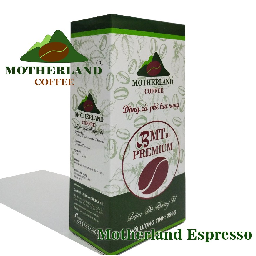 Motherland Espresso cà phê hạt pha máy hộp 250g