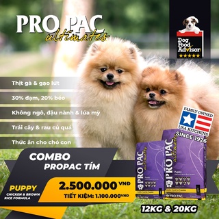 Thức Ăn Chó Con Và Chó Mẹ Pro Pac Puppy Chicken & Brown Rice Formula - Chính Hãng - Nhập Khẩu Mỹ