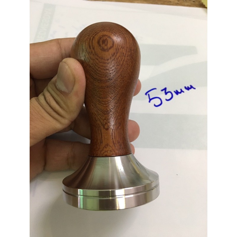 Tamper 53mm Tay Nén Cà phê Inox cán gỗ 53mm