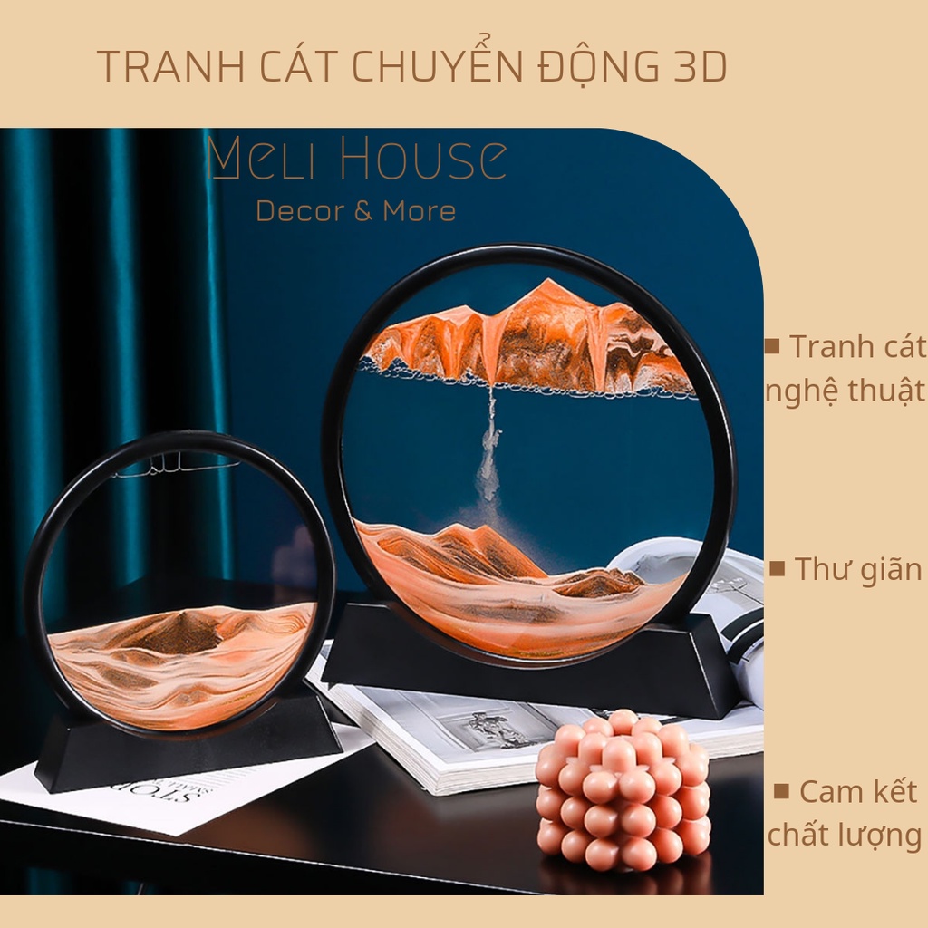 Tranh cát chảy chuyển động 3D, tranh đồng hồ cát nghệ thuật