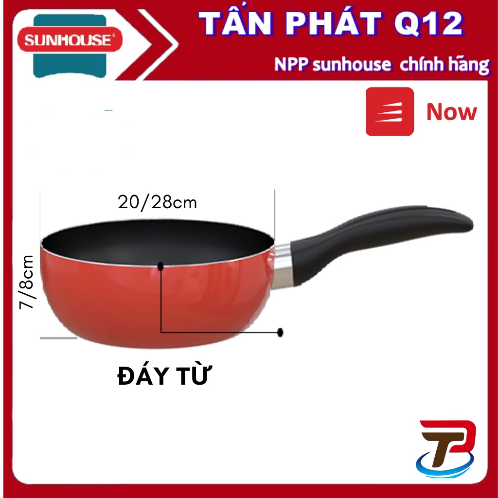 CHẢO SÂU LÒNG, ĐÁY TỪ SUNHOUSE ĐỦ SIZE SHS20MO/ SHS26MO/ SHS28MO