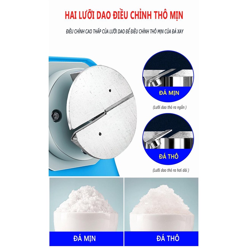 Máy bào đá,xay đá tuyết 2 lưỡi dao đá dùng cho quán ca phê trà sữa