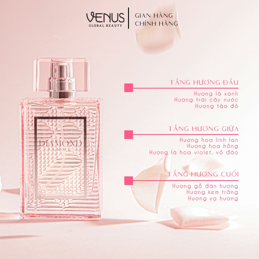 Nước hoa nữ DIAMOND pour Femme (Pink) của Laura Anne - Dầu thơm nữ CHÍNH HÃNG, THƠM LÂU