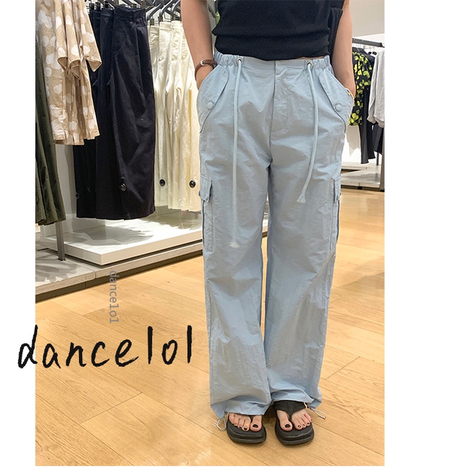 Quần Dài Lưng Cao Màu Trơn Khiêu Vũ1O1-Y2k Thời Trang Xuân Thu Cho Nữ