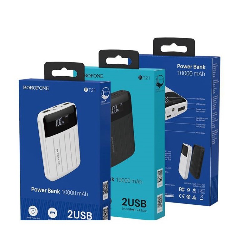 Pin Sạc Dự Phòng BT21 - Dung Lượng 10000mAh, Có Màn LCD