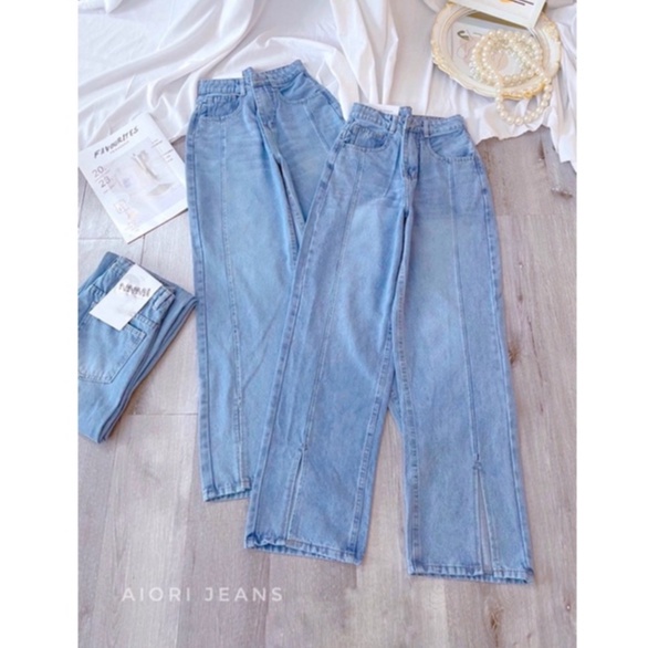 [Mã SRAPR8703 giảm 50% tối đa 20k đơn 0Đ] Quần Jean Nữ AIORI Ống Rộng Lưng Cao Trơn Jeans Ống Suông Cạp Cao_AJ3391 | BigBuy360 - bigbuy360.vn