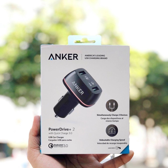 sạc xe hơi 2 cổng USB Anker