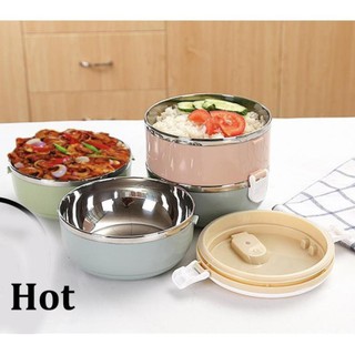 Hộp đựng cơm lúa mạch giữ nhiệt 2 tầng , camen ruột inox 2 tầng , cơm giữ nhiệt 2 tầng