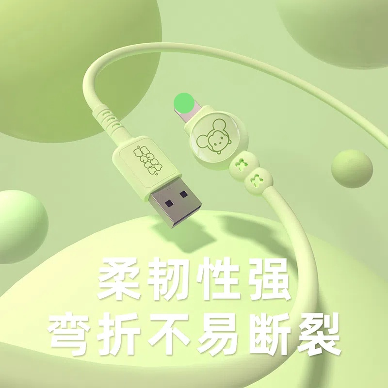 Disney Mickey Mouse Gấu Dâu Tây Lotso Dây Cáp Sạc Nhanh USB Type C Sạc Nhanh Cáp