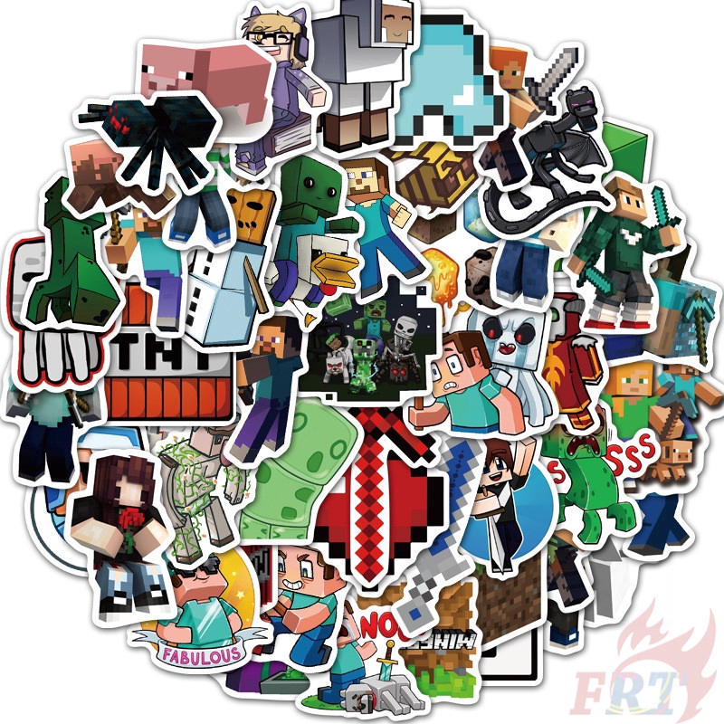 Set 50 sticker trang trí họa tiết Minecraft - Series 01 độc đáo đáng yêu