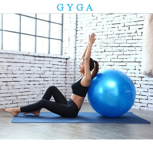 Bóng tập yoga gym cao cấp 55cm, 65cm, 75cm dày 2mm dầy chắc chắn chống nổ GYGA