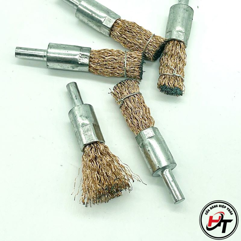 Chổi đánh rỉ sắt rỉ sét inox dạng bút chuôi 6mm lắp máy khoan CDR-BUT-6MM