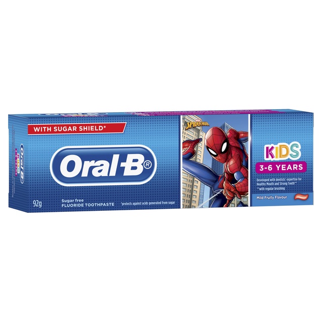 Kem Đánh Răng Trẻ Em 3-6 tuổi Oral-B Kids Spiderman 92g - Chính hãng Đức