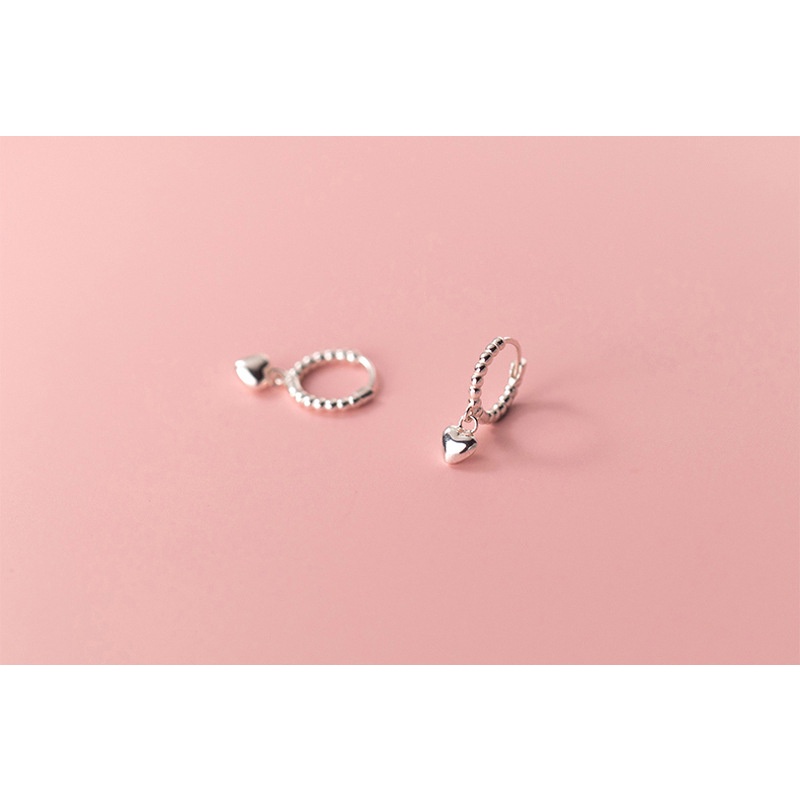 1 đôi bông tai tim rớt mạ bạc s925