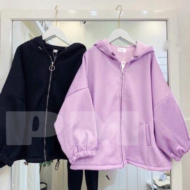 [Mã WASTGO hoàn 10% xu đơn 99k] Áo hoodie khóa tròn tay bom