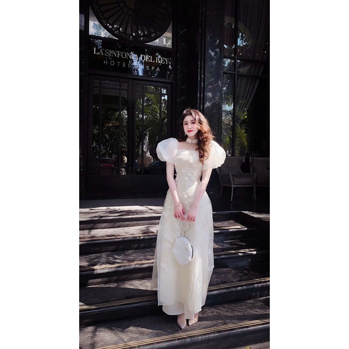 Áo dài cách tân tơ organza 4 tà dáng phồng ⚡️Hàng Cao Cấp⚡️ xinh xắn  – Tây Phương