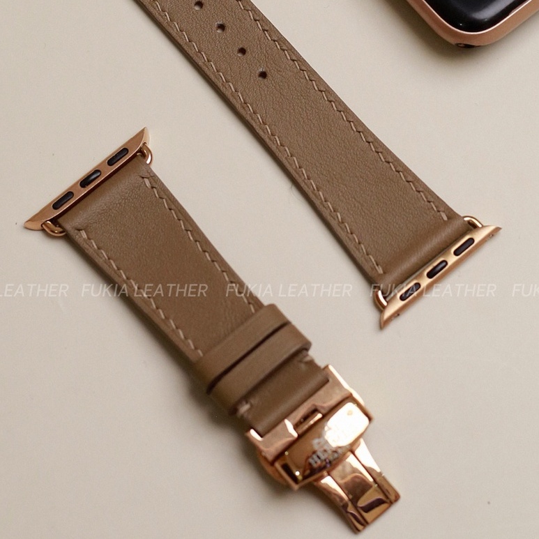 Dây da thủ công Swift nâu tây dành cho iWatch, đồng hồ thông minh, đồng hồ cơ DDTC262