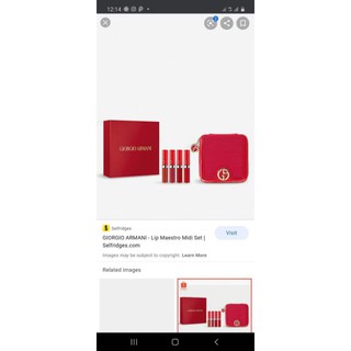 Túi mỹ phẩm Giorgio Armani Red Pouch hộp vuông