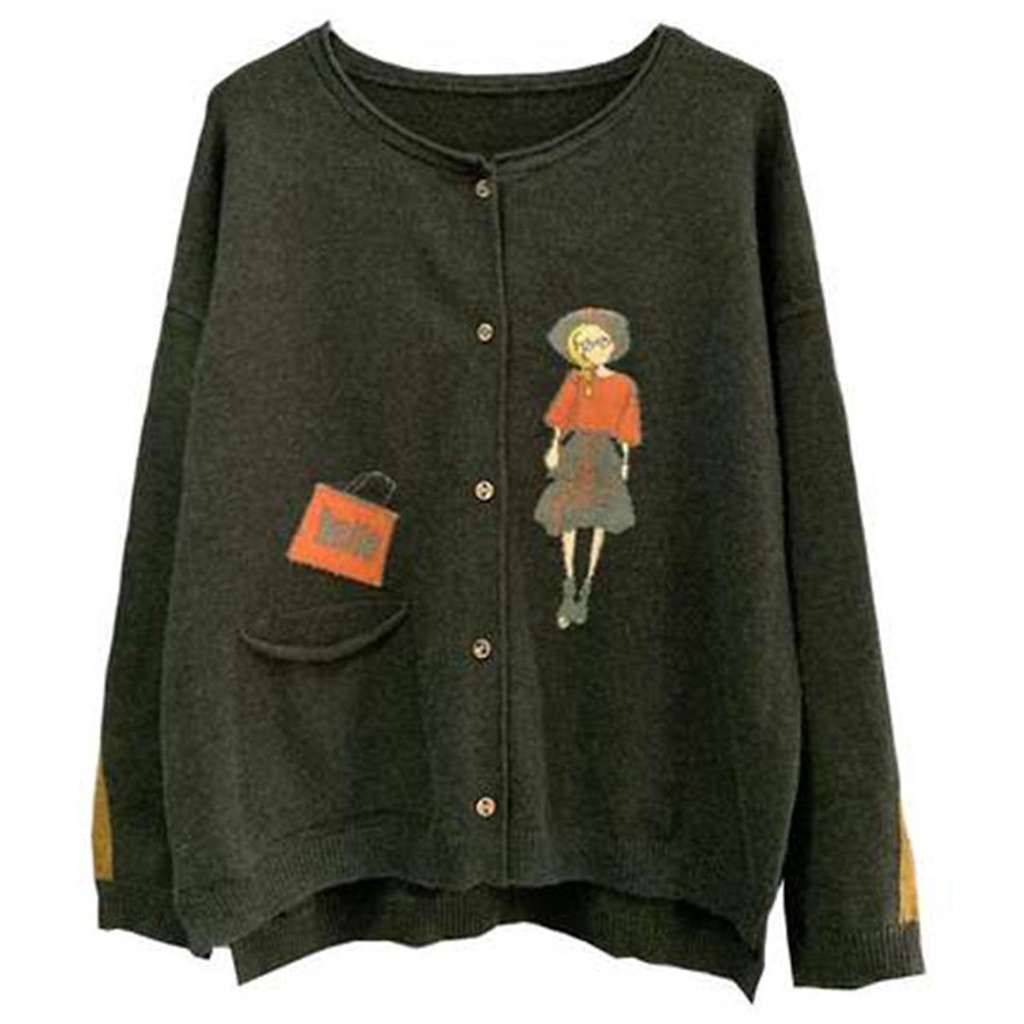 (TỔNG KHO LÂM ANH CHUYÊN SỈ) Áo cardigan len cổ tròn phong cách trẻ
