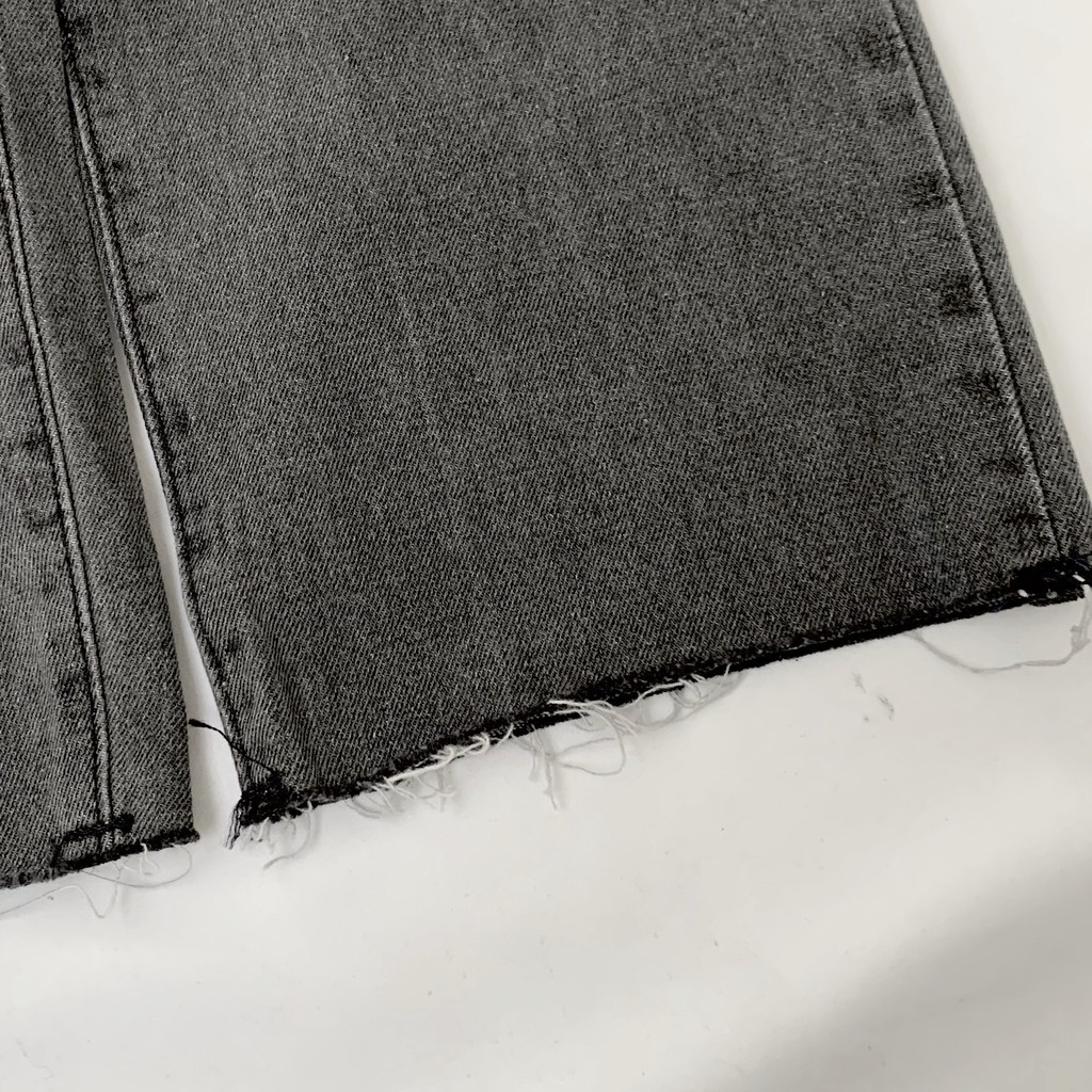 Quần jean nữ ống rộng lưng cao dáng suông xám (ẢNH THẬT) | BigBuy360 - bigbuy360.vn