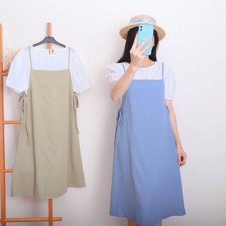 Bộ đầm yếm vintage, áo sơmi rời  [ẢNH THẬT] MOMMADE, size M & L