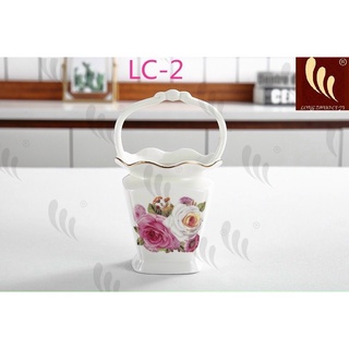 cốc sứ đựng thìa dĩa hoa hồng cao cấp