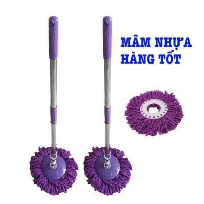 CÂY LAU RỜI - CÂY LAU NHÀ MÂM INOX XOAY 360 ĐỘ