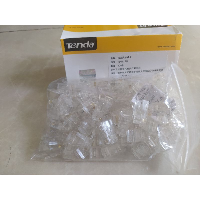 [1 HỘP 100 CÁI] HẠT MẠNG TENDA TD1013C HẠT MẠNG CHÍNH HÃNG ĐẦU BẤM MẠNG ĐẦU RJ45