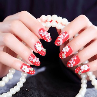 [Hàng mới về] Set 24 móng tay giả trang trí cho cô dâu AL73