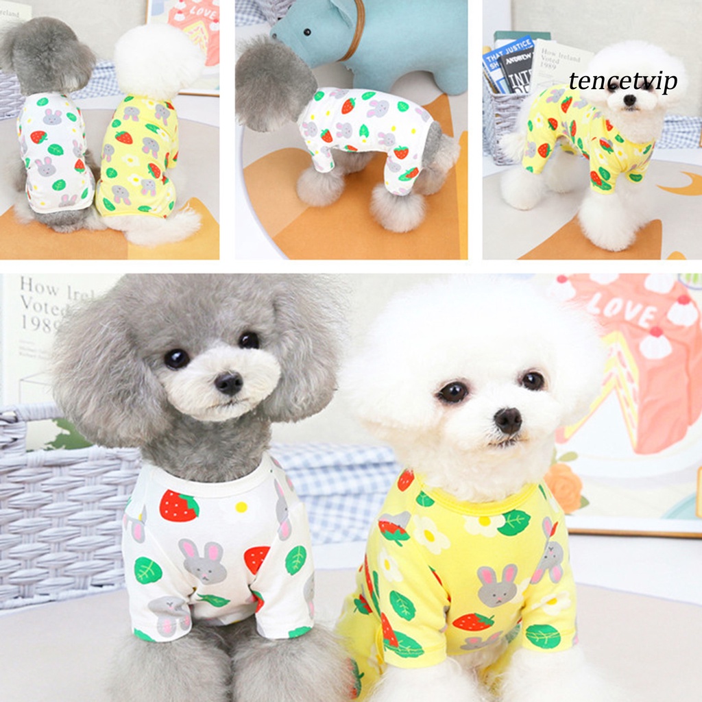 Bộ Áo Liền Quần Bốn Chân Siêu Mềm Thoáng Khí In Họa Tiết Hoạt Hình Dễ Thương Thời Trang Xuân Hè Cho Thú Cưng