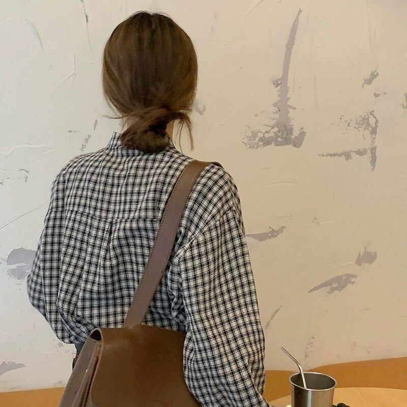 Áo sơ mi kẻ caro cổ tàu 🔥H203