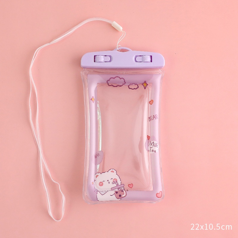 Túi Chống Nước Điện Thoại Túi Đựng Điện Thoại Chống Nước Đi Bơi, Đi Biển, Đi Mưa Gấu Butter Milk - Minh An Saigon