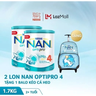 Date 2025 - [Tặng 1 Vali Kéo] Combo 2 Lon Sữa Bột Nestle NAN Plus 4 (1.5kg)