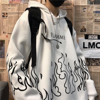 Áo Hoodie In Hình Ngọn Lửa Thời Trang Hàn Quốc