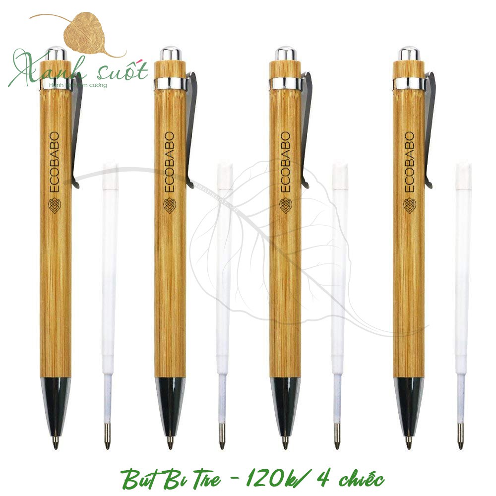 Combo Bút Bi Tre 4 chiếc (tặng 1 túi nỉ) - Ball Point Pens