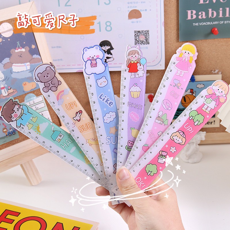 Thước Kẻ Cao cấp 15Cm Họa Tiết Hoạt Hình Xinh Xắn