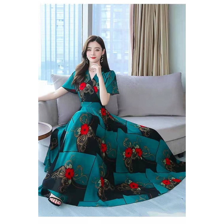 Đầm Maxi Nữ Hoa Duyên Dáng Thanh Lịch Cao Cấp BY4541
