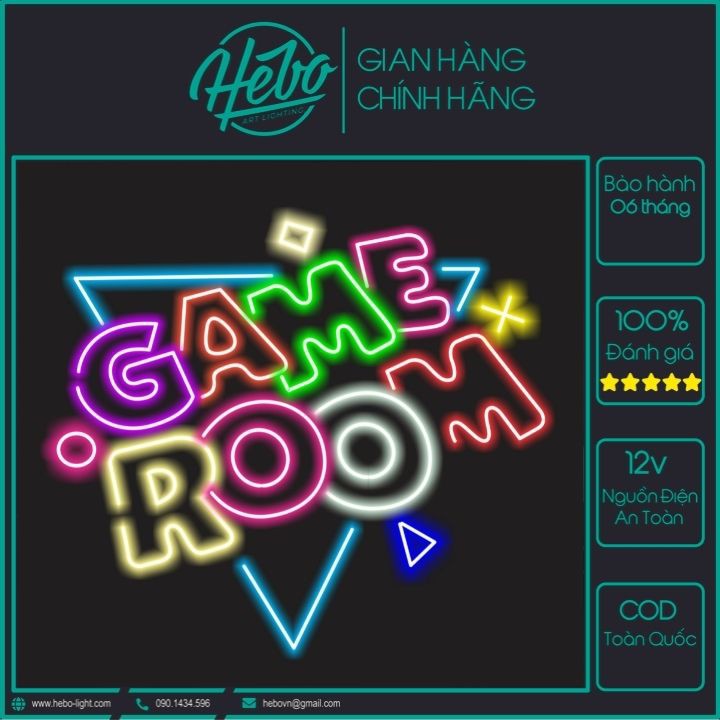 Đèn Led Neon Sign Game Room Trang Trí Phòng Game | HEBO Art Lighting