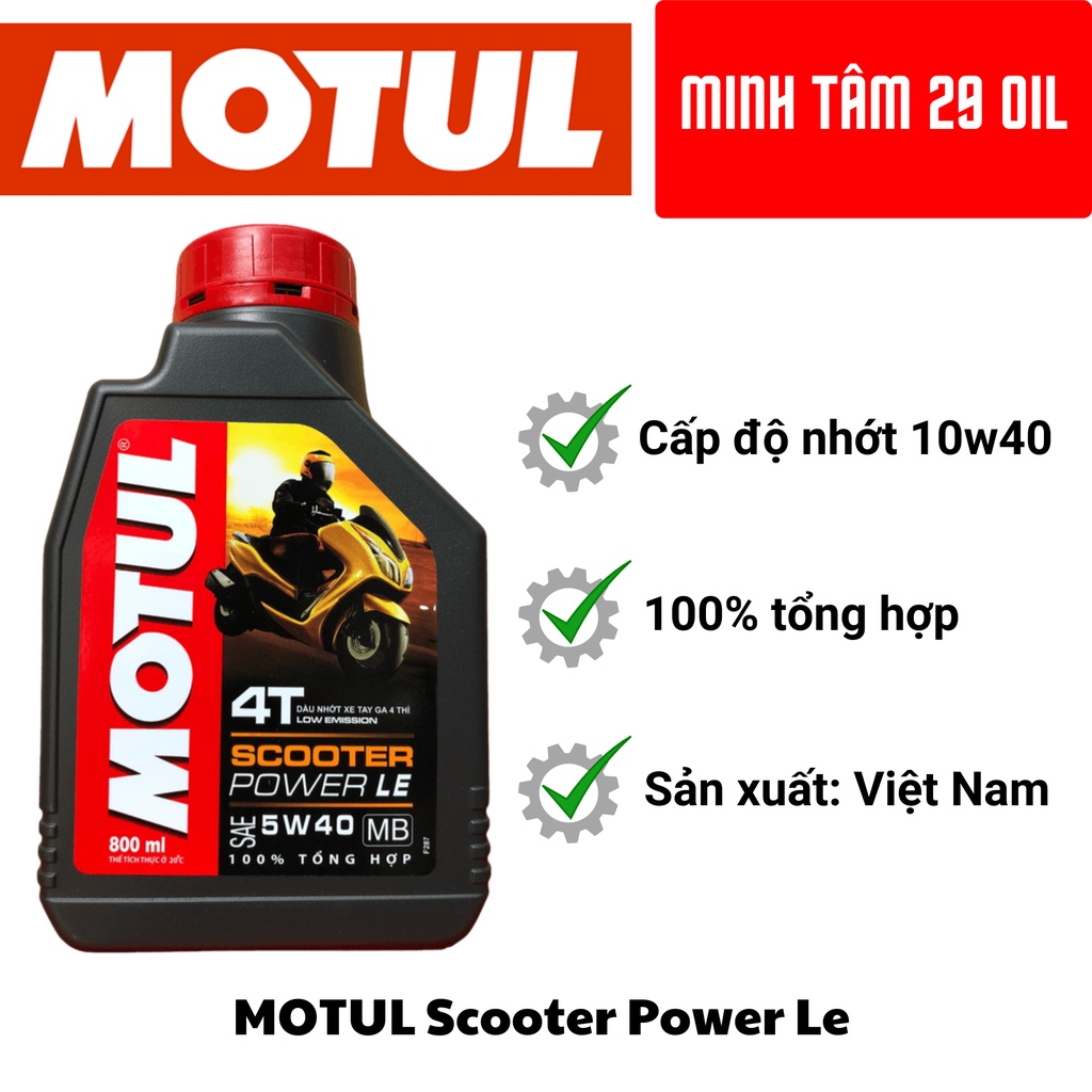 Dầu nhớt xe tay ga Motul Scooter Power Le 4T 5w40 100% tổng hợp #10