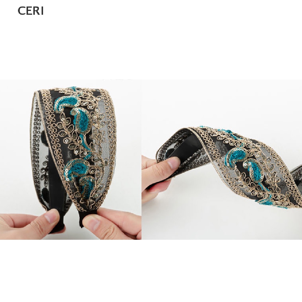 1 Băng Đô Cài Tóc Đính Hoa Ren Bản Rộng Thời Trang Cho Nữ